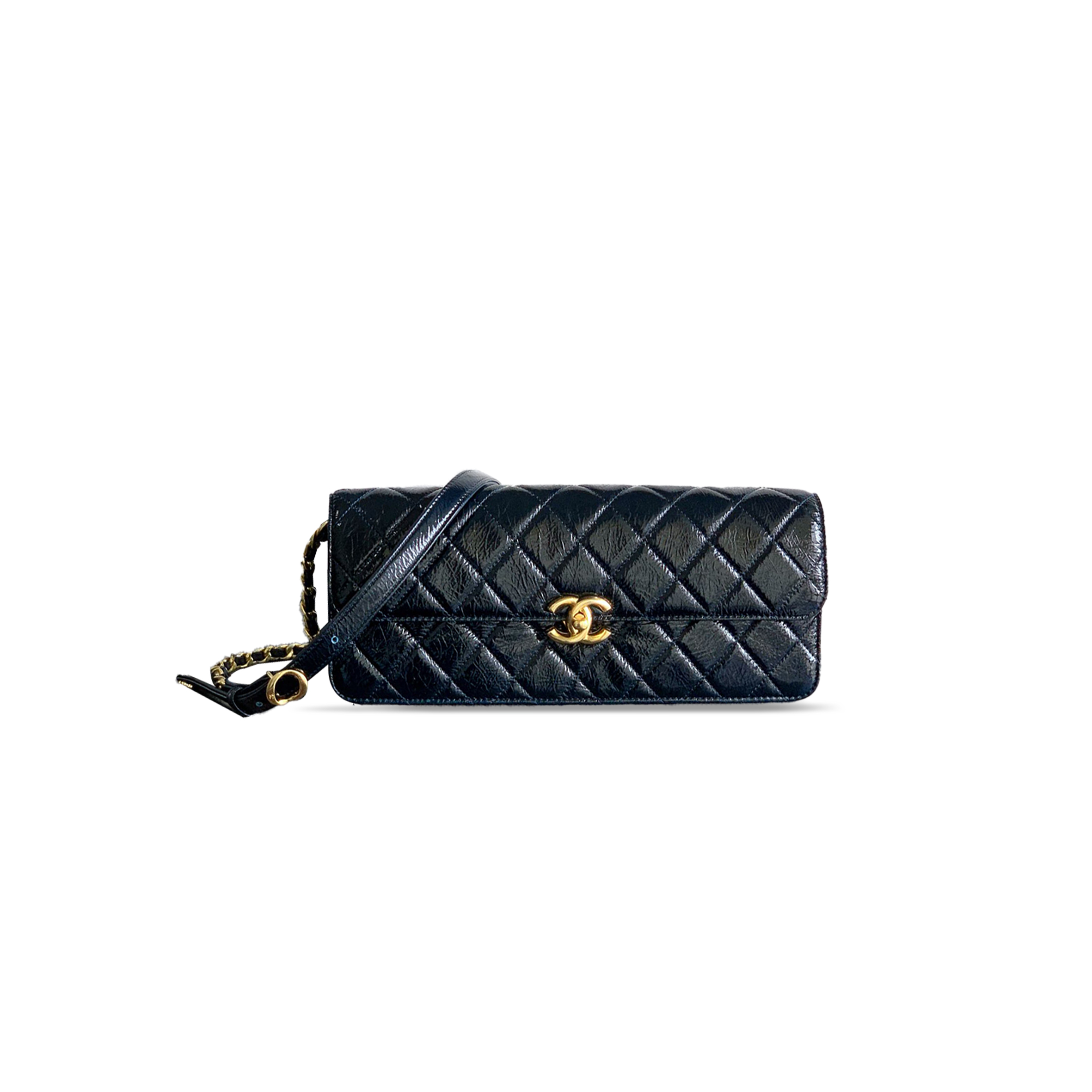 CHANEL LARGE FLAP BAG WAXED CALFSKIN IN NAVY BLUE AS5642 (29*17.5*5cm)